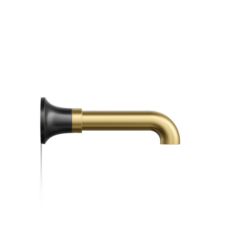 Tone Wall-Mount Non-Diverter Bath Spout, Matte Black/Moderne Brass