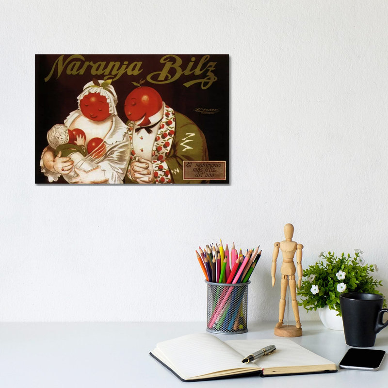 Naranja Bilz Advertising Vintage Poster 1 Piece Wrapped Canvas Wall Art, 20.32 cm H x 30.48 cm W