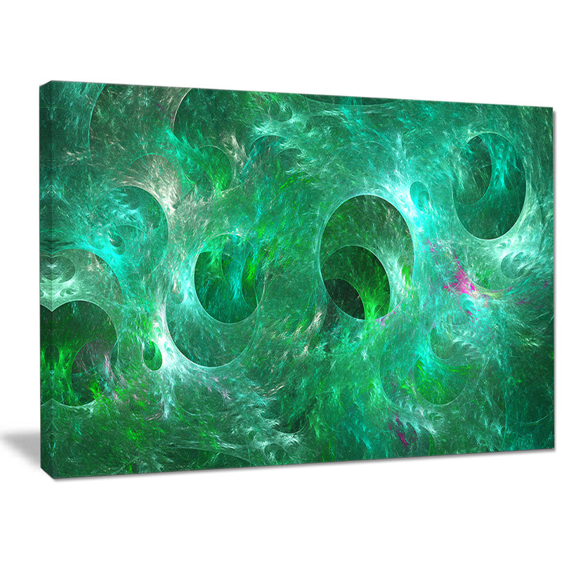 « green fractal glass texture », impression sur toile tendue, H 30 po x l 40 po x P 1 po