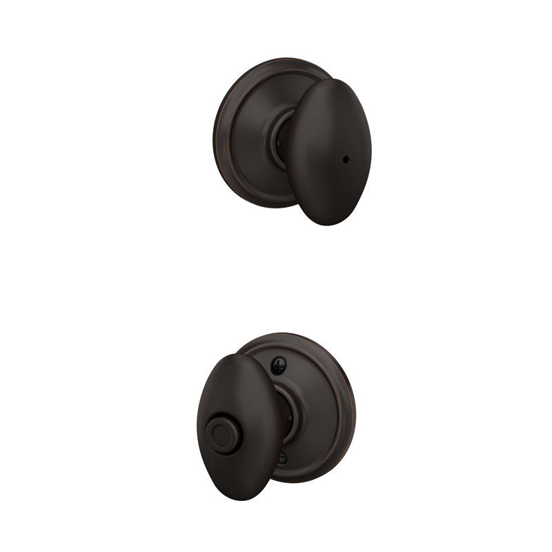 Siena Bed and Bath Lock Knob, Aged Bronze