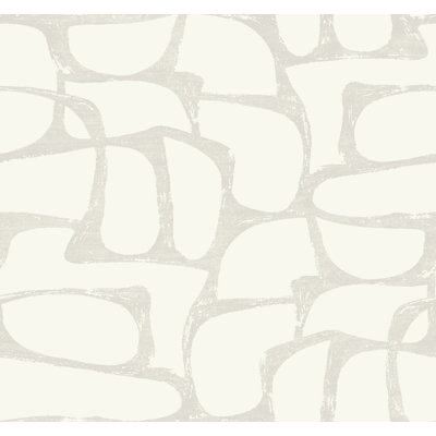 Papier peint géométrique blanc et gris Craftsman