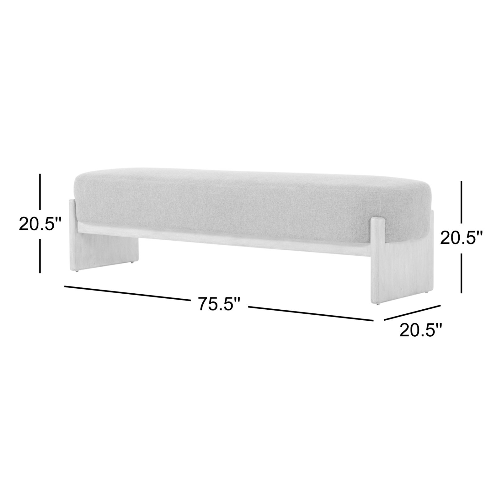 Luxardo Upholstered Bench, Sutton Olive Acrylic