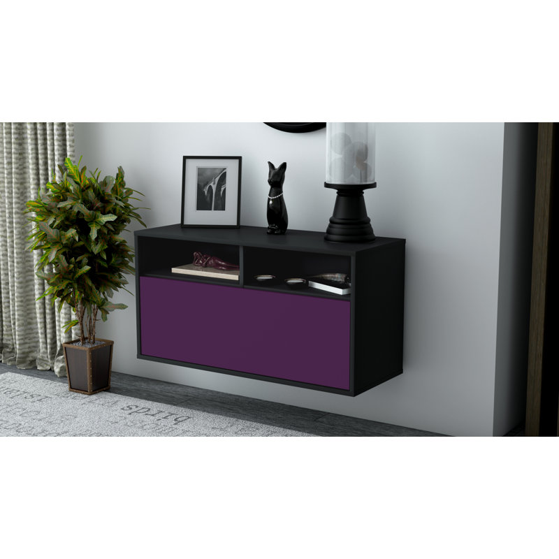 Loyne TV Stand, Black/Purple