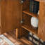 Cabinets, armoire de rangement rustique brun noyer avec tablettes réglables, 33,9 po x 15 po x 31,5 po | Rustique / auberge | Salon
