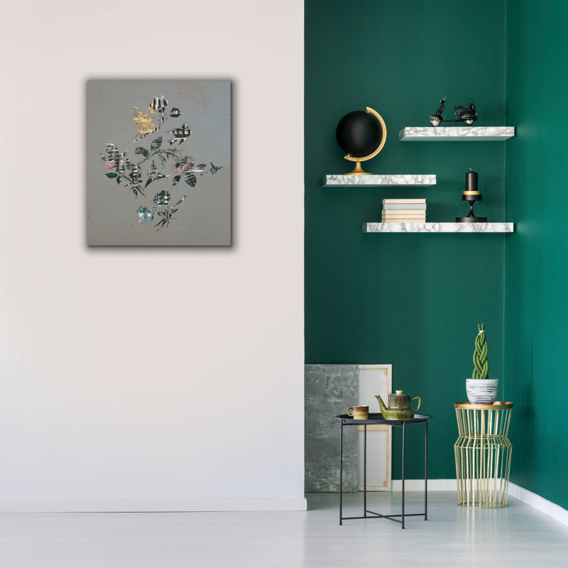  «19e siècle, conception et oiseaux 1» par Lori Arbel, art mural sur toile, 26 po x 30 po, H 30 po x l 26 po
