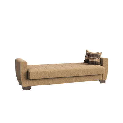 Collection Canapé-lit avec rangement en brun. Chic et fonctionnel pour tout espace de vie. Idéal pour les petits espaces. Revêtement en chenille. Se convertit facilement en canapé-lit de 70,9 po x 39,4 po. Peut supporter jusqu'à 600 lb Fournit