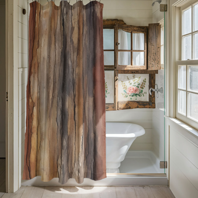 Rideau de douche abstrait, H 74 po x l 71 po
