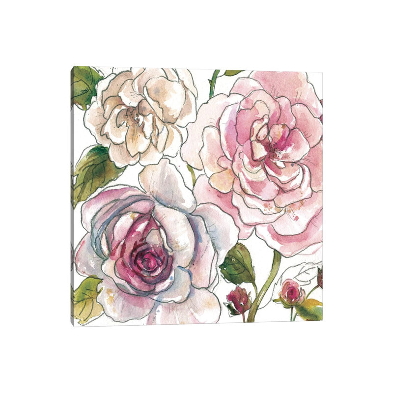 Floral Sketchbook by Carol Robinson - Print on Canvas, Wrapped Canvas, 66.04 cm H x 66.04 cm W x 3.175 cm D
