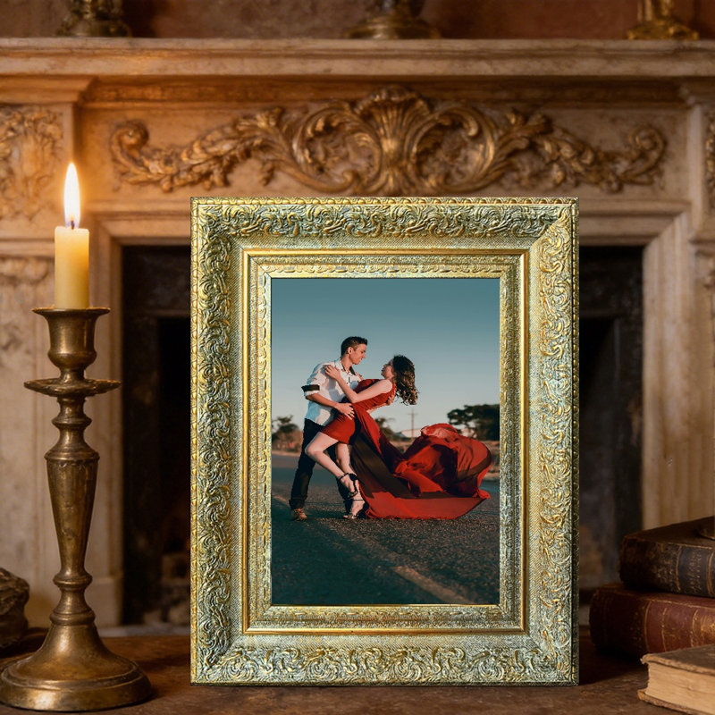 Cadre photo de table antique 1 PC 11 "x 14" avec affichage horizontal ou vertical, Antique Gold, 1, 11" W x 14" H