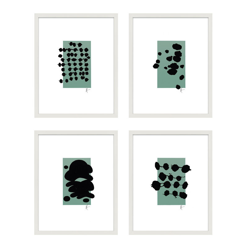 Serenity Set Of 4 Print by Lee Lessem, 25" H x 20" W x 1.25" D, White Framed