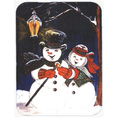 Snowman Couple Glass Cutting Board