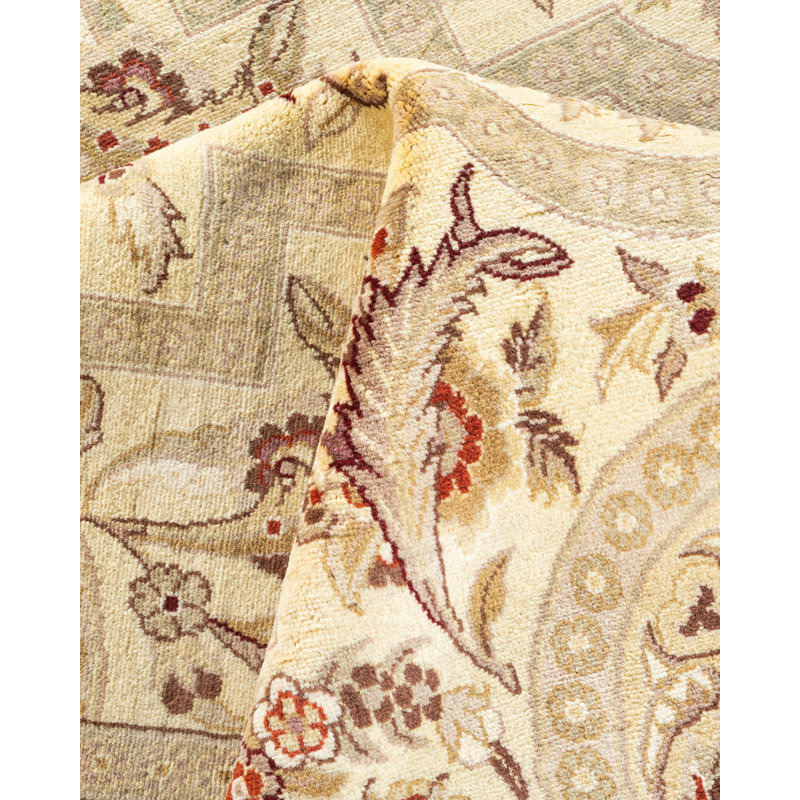 Tapis unique en laine noué à la main beige / marron nouvel âge 8 pi x 10 pi 5 po Hayner