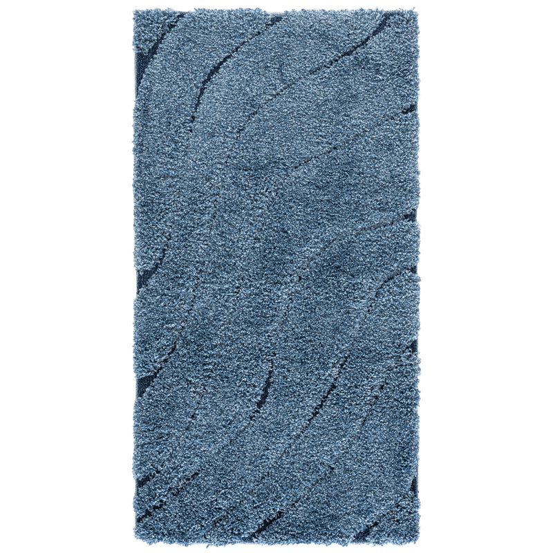 Ashal Abstract Blue Area Rug, Rectangle 2'3" x 4'