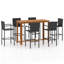 Fennia 6 - Person Acacia Patio Dining Set with Rectangular Table-61710308-61710305
