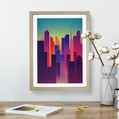 Bright City Skyline Abstract - Wall Art