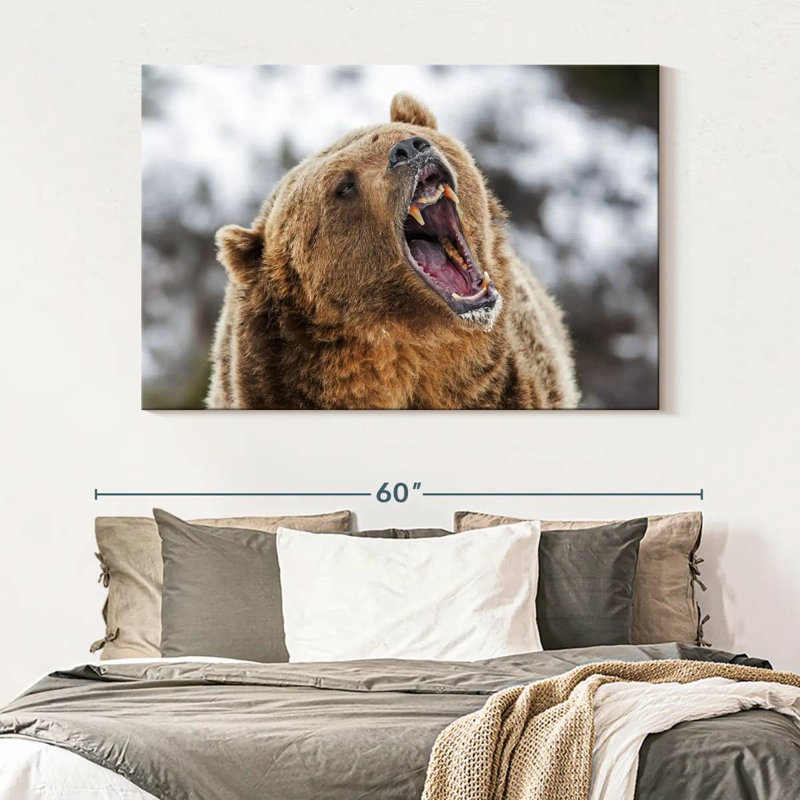 Roaring Grizzly Bear, 34" H x 51" W