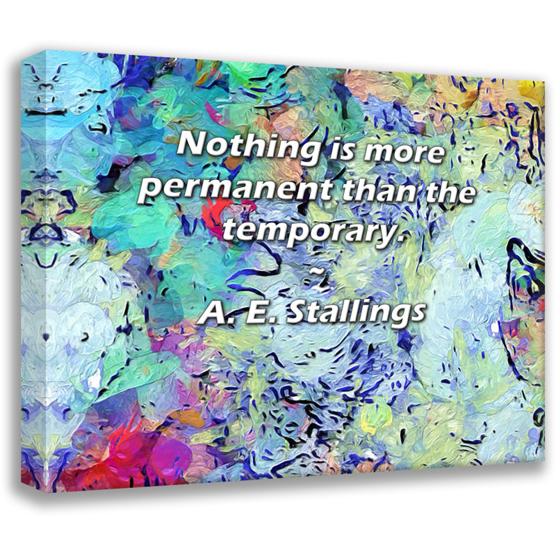 Artsy, citation de A. Stallings, toile tendue avec châssis, H 13 po x l 18 po