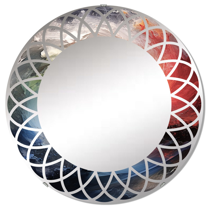 Berradi - Miroir mural rond, 32 po x 32 po