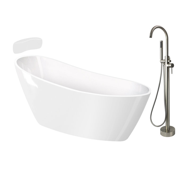 Transolid 59 L x 30.75 W x 28.375 H Freestanding Bathtub, In White