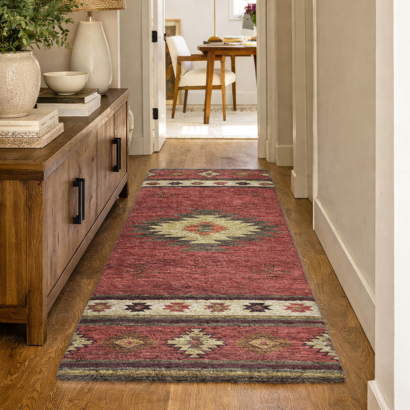 Tapis aztèque ADS179 de qualité supérieure lavable à la machine Dream Shag, Épice, Tapis de couloir 2 pi 3 po x 7 pi 6 po