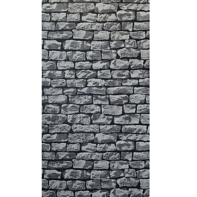 Rouleau de papier peint gris anthracite noir moderne texturé 3D