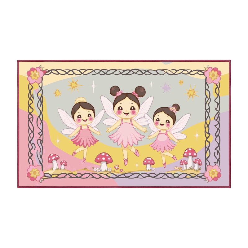 Tapis fantaisie Zoomie pour enfants Zoomie, Rectangulaire 2 pi x 3 pi