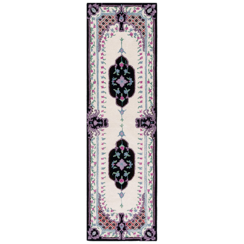 Dalayssa Hand Tufted Wool Floral Rug, Runner 2'3" x 8'
