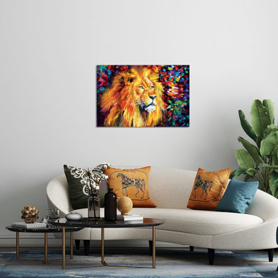 Lion par Leonid Afremov - peinture sans cadre