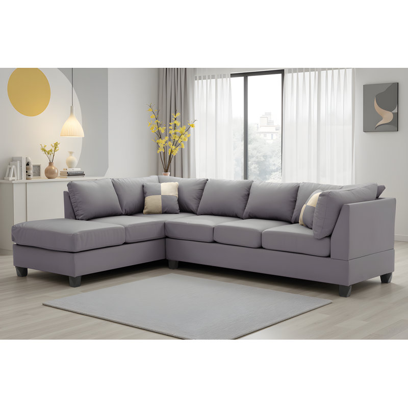 Canapé modulaire Belize, Similicuir gris