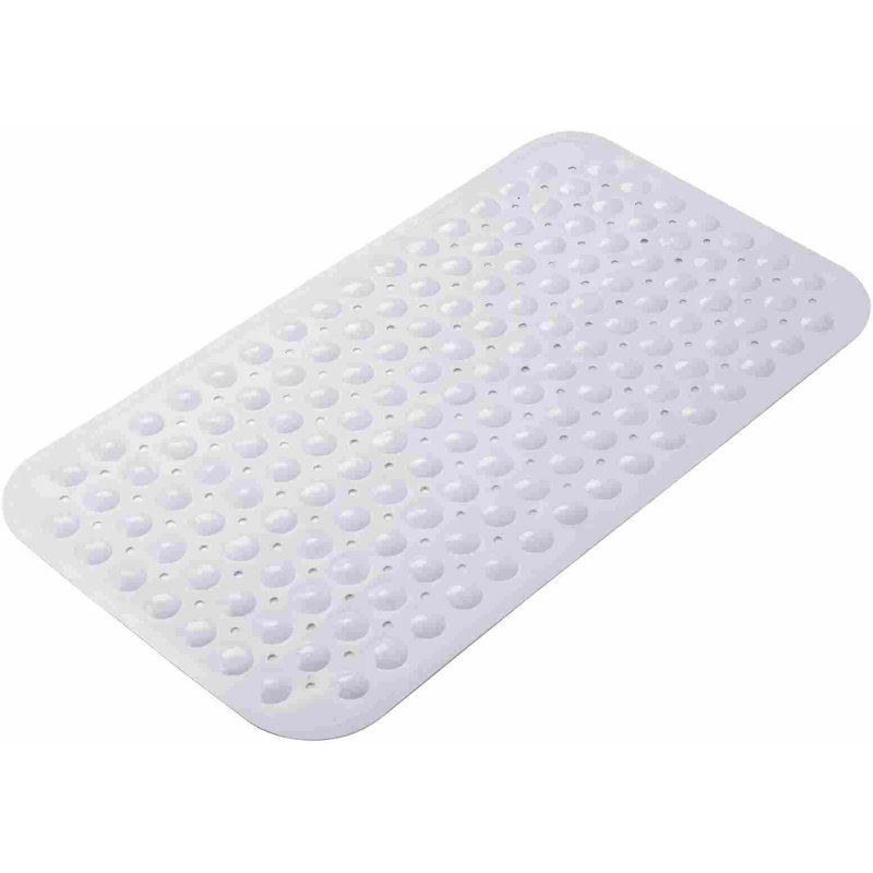 Tapis de bain, tapis de douche antidérapants de taille moyenne 27,6 x 15 po avec ventouses et trous de bonde, tapis de bain Lavables à la machine (blanc)