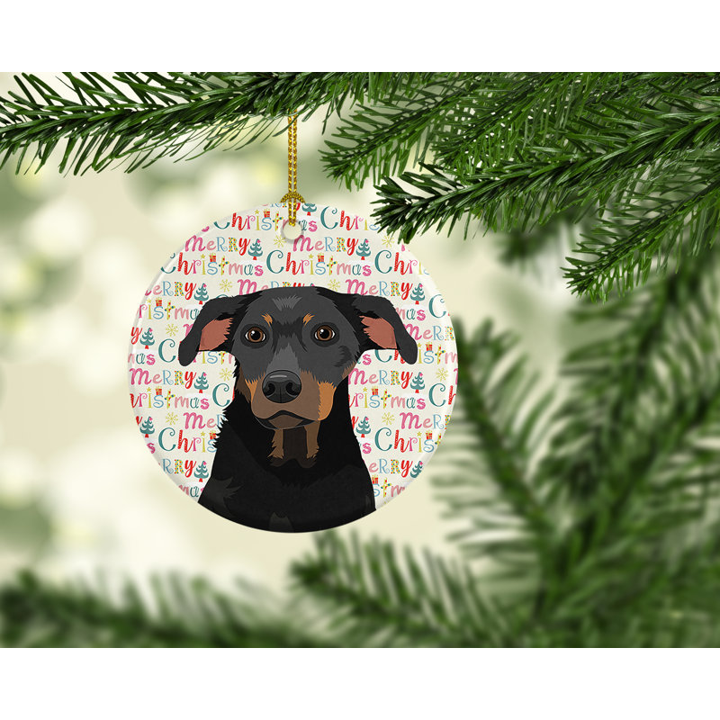 Ornement suspendu en céramique Rottweiler 5