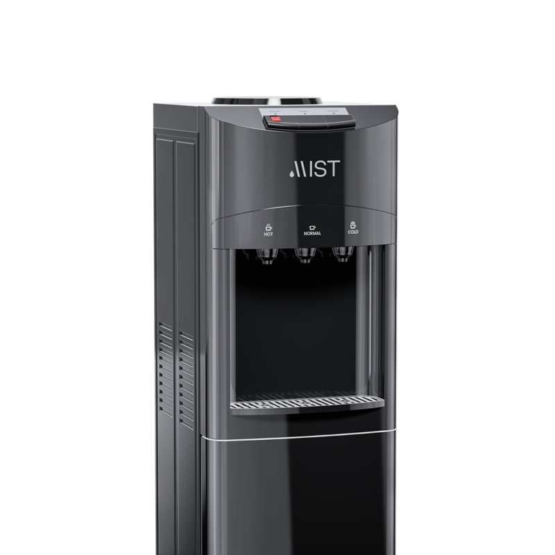 MIST Black Free Standing Top Loading Electric Water Cooler Water Dispenser with Hot and Cold Hot, Cold, and Room Cold and Room Temperature Options