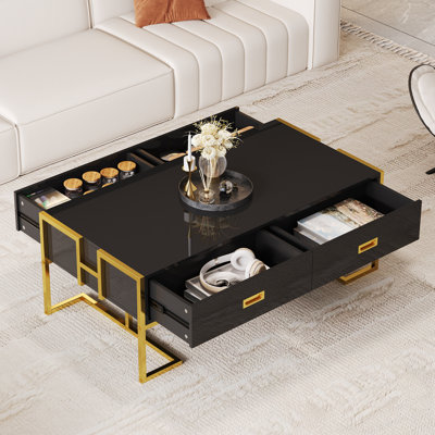 Table basse rectangulaire à 4 tiroirs