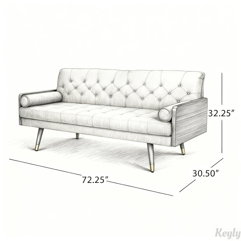 Canapé Mid-Century, Beige