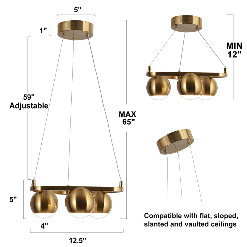 Bhagwan 3 - Light Shaded LED Chandelier