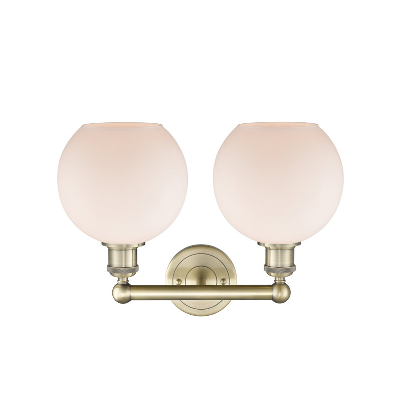 Ellington 2 - Light Dimmable Vanity Light, Matte White, Antique Brass