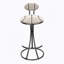 Ensemble de 2 tabourets de bar rembourrés avec tabourets de bar à hauteur de comptoir en velours moderne pour îlot de cuisine, salon (noir et rayé)-1653277841