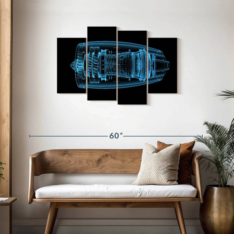 Airplane Engine Structure, 27" H x 43" W