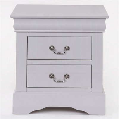 1pc Exquisite 2 - Drawers Nightstand with Louis Phillipe Style, Ideal for Bedroom Decor and Convenient Storage