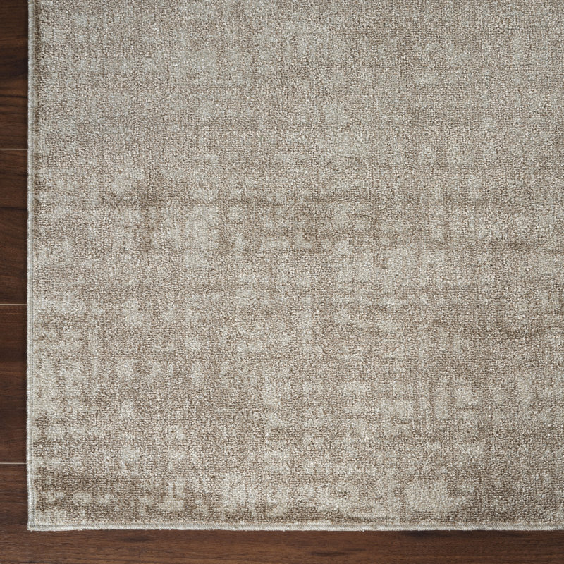 Machine Washable Frances Beige/Brown Rug, Runner 3' x 12'