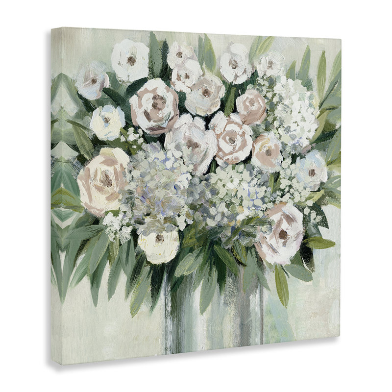 Art mural sur toile Charmant Roses brossées par Dogwood, H 17 po x l 17 po