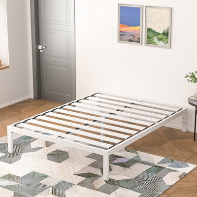 16"  Metal Platform Bed Frame with Heavy Duty Steel Slat Support, No Box Spring Needed