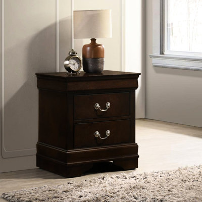 Table de chevet 2 tiroirs en cappuccino séduisant pour l'ameublement de chambre à coucher avec tiroirs, rehaussant l'attrait