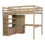 Lit mezzanine double en bois avec garde-robe, bureau, tablettes et tiroirs intégrés pour un gain de place ultime-1931367348