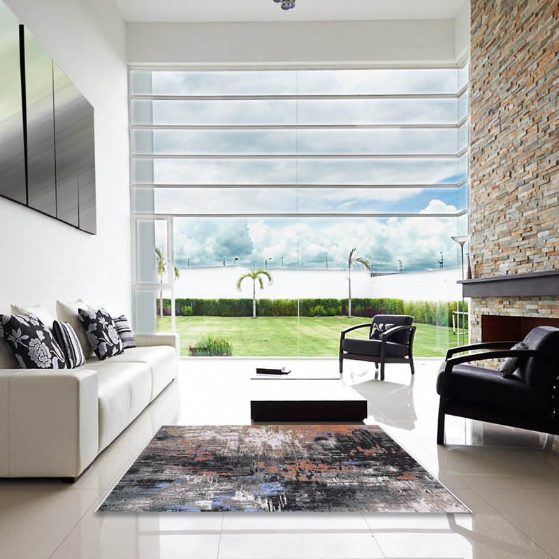 Abstract Indoor Rug, Square 6'