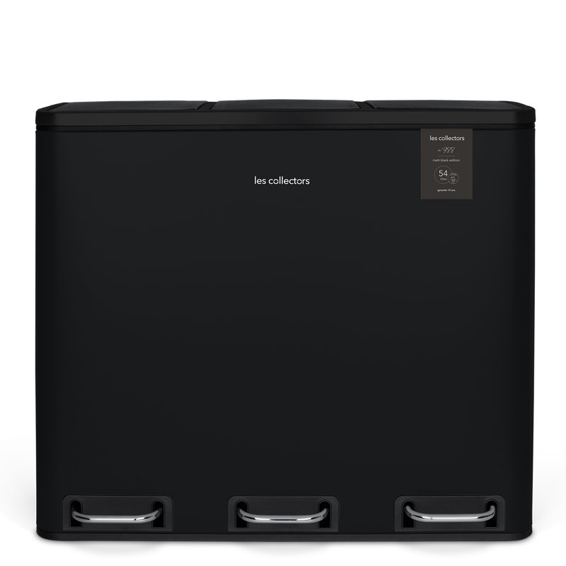 54 Litre Step On Recycling Bin, Black