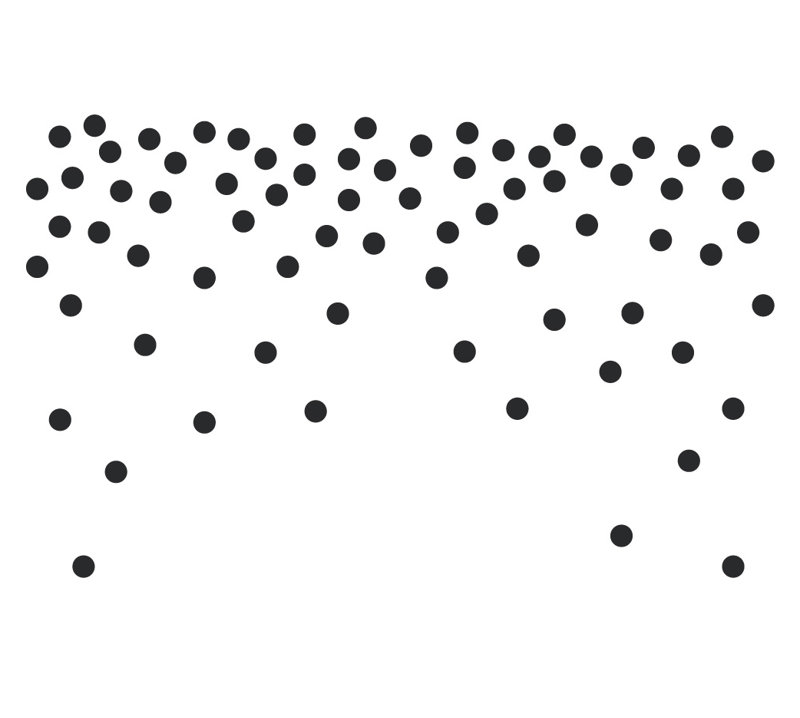 Adhésif décoratif à pois, Noir, H 24 po x l 39 po x P 0,01 po