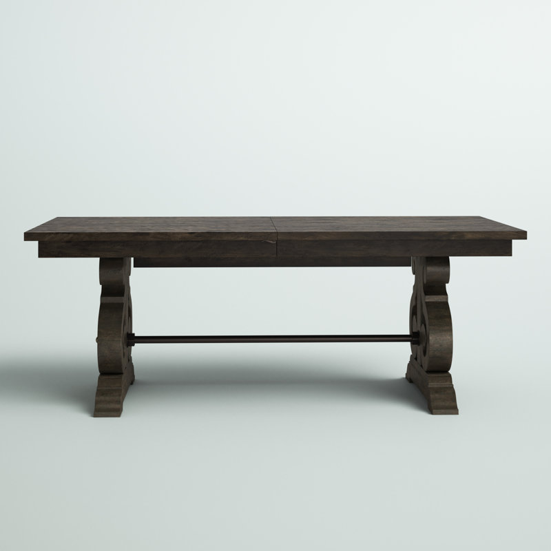 Ellsinore 112 " Extendable Rectangular with Solid Wood Base Dining Table, Peppercorn