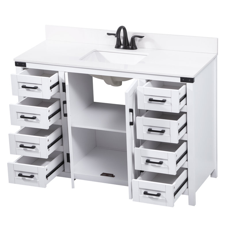Ensemble de meuble-lavabo simple 48 po Slayton, Blanc