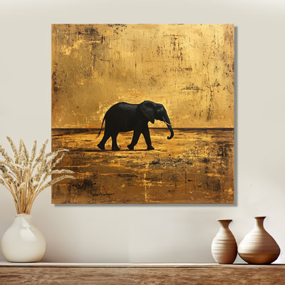 Hammitt, éléphant doré dans le désert ouvert d'Afrique II - éléphant, art mural